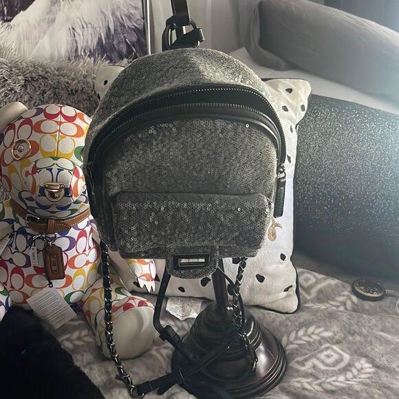 Bling y2k sequin covered chain strap mini bag/backpack nwot - Picture 1 of 8